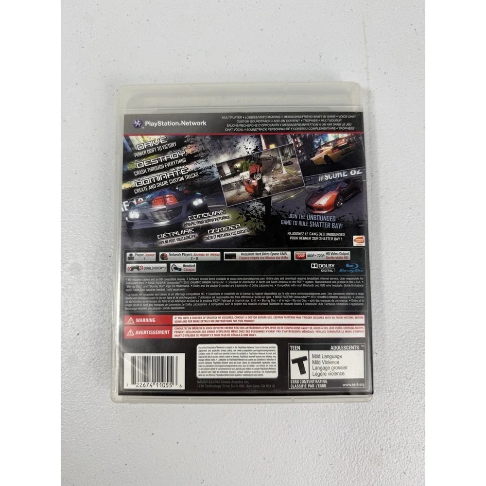 Ridge Racer: Unbounded Sony PlayStation 3, PS3 Complete w/ Manual CIB Tested